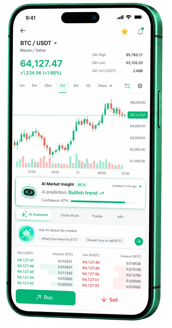 Mobile Ansicht der Trading-Plattform Quantirac